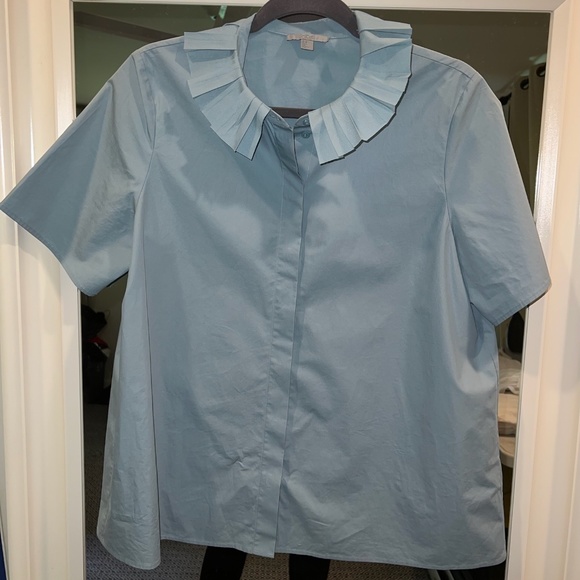 COS Light Blue Peter Pan Collar Blouse - Picture 2 of 6